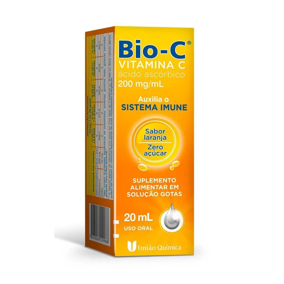 BIO-C VITAMINA C GOTAS 200MG/ML 20ML - UNIÃO QUÍMICA — União Química | Farmácia Resyla