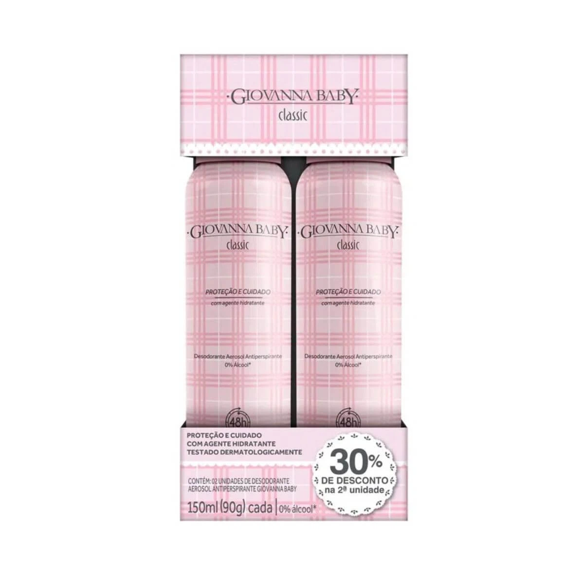 KIT DESODORANTE ANTITRANSPIRANTE AEROSOL GIOVANNA BABY CLASSIC FEMININO 2UN 150ML — Giovanna Baby | Farmácia Resyla