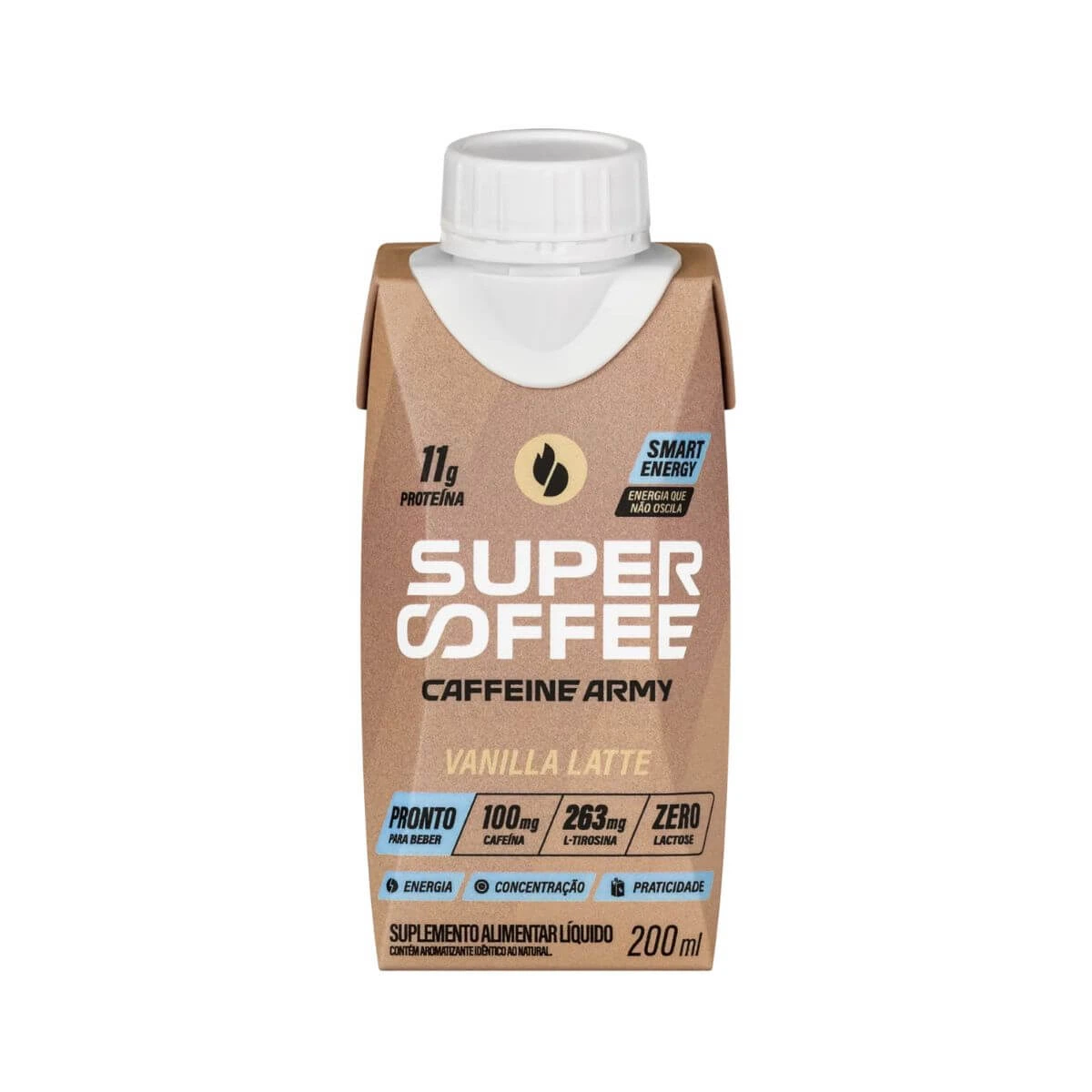 SUPERCOFFEE SABOR VANILLA LATTE 200ML — Caffeine Army | Farmácia Resyla