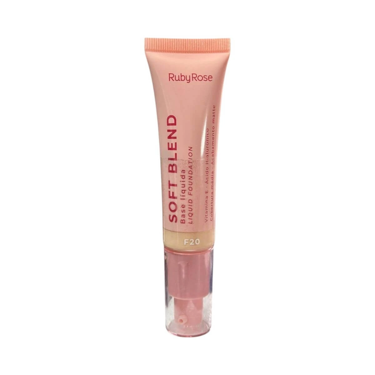 BASE LÍQUIDA SOFT BLEND COR F20 30G - RUBY ROSE — Ruby Rose | Farmácia Resyla