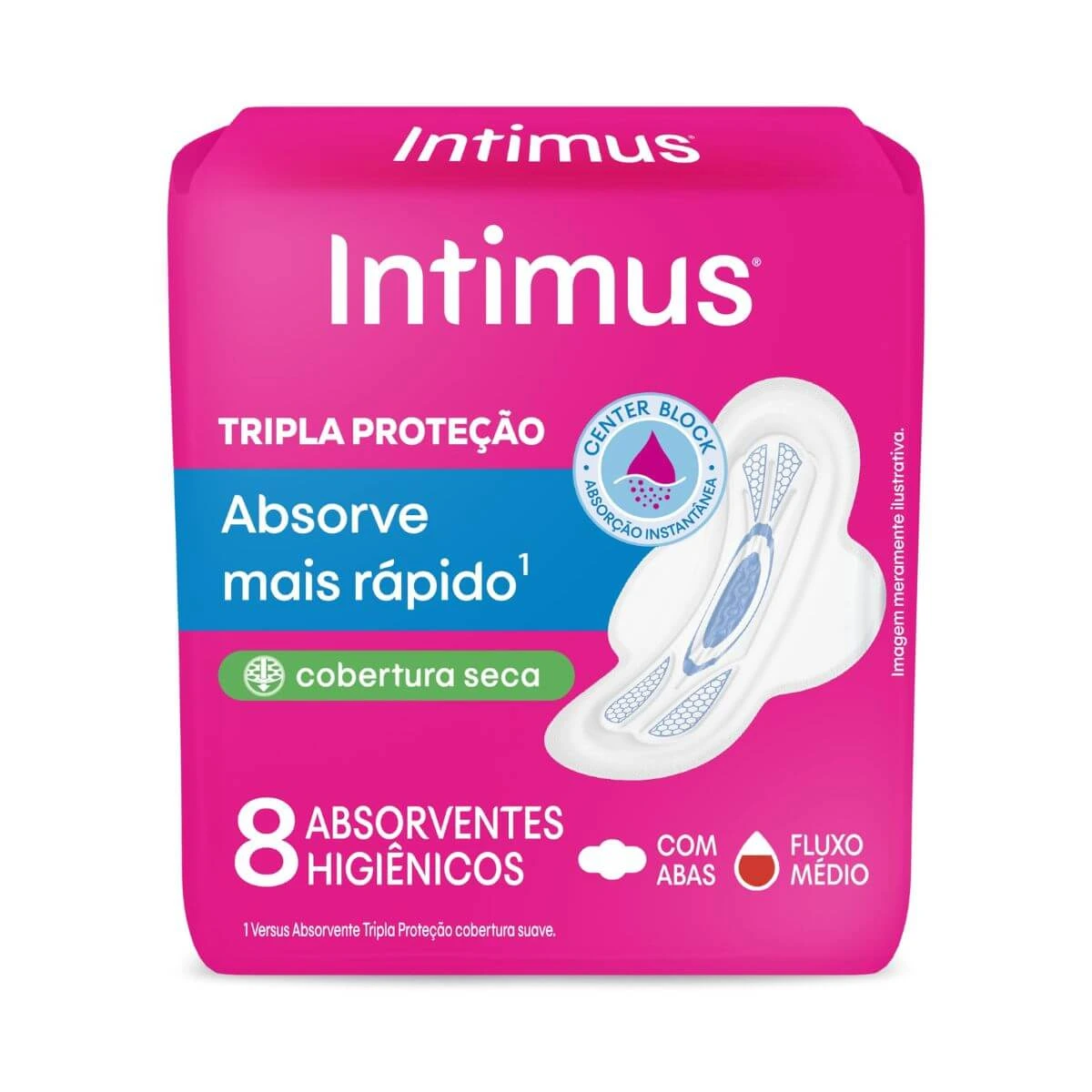 ABSORVENTE INTIMUS TRIPLA AÇÃO COBERTURA SECA C/ABAS 8UN — Intimus | Farmácia Resyla