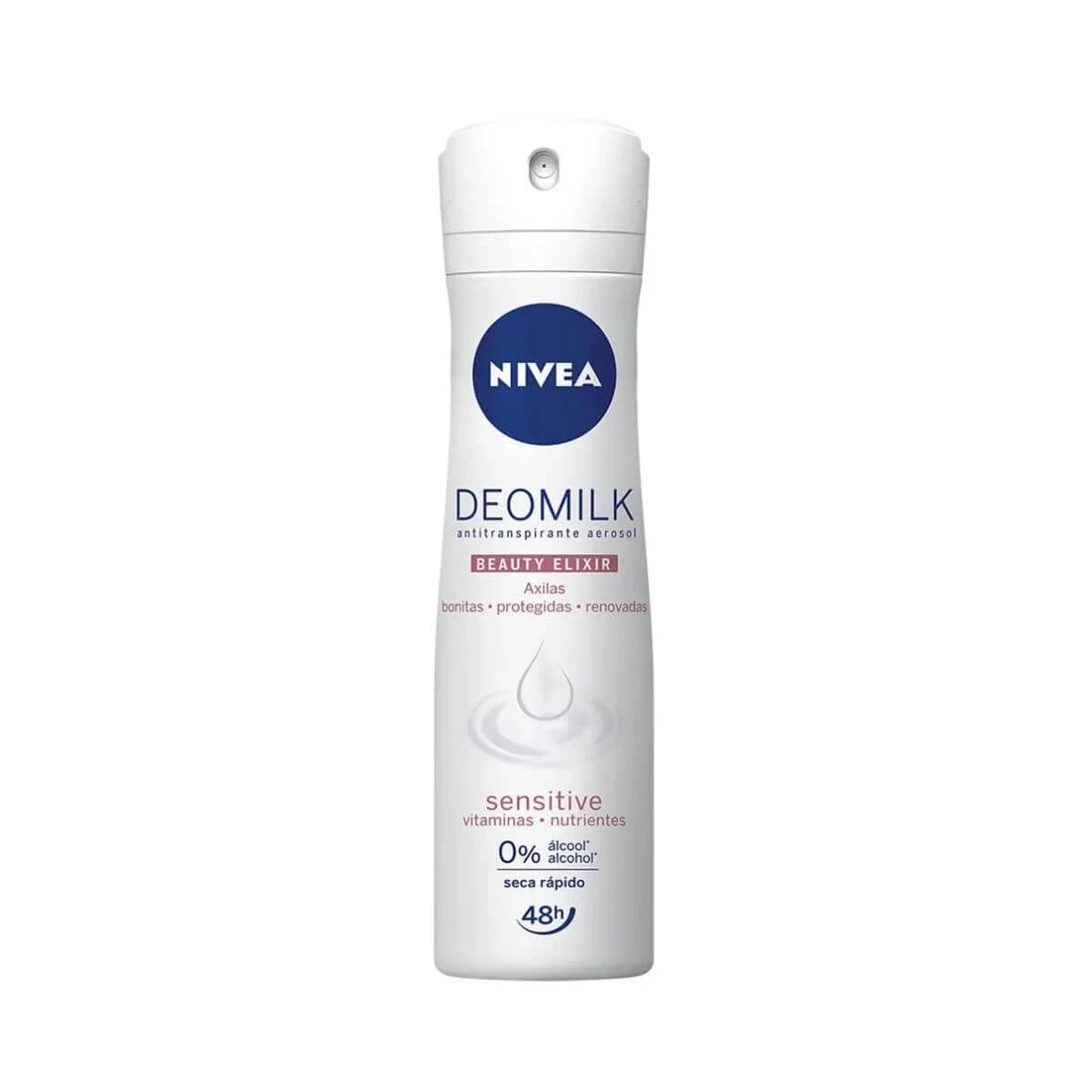 DESODORANTE ANTITRANSPIRANTE AEROSOL NIVEA DEOMILK BEAUTY SENSITIVE FEMININO 150ML — Nivea | Farmácia Resyla