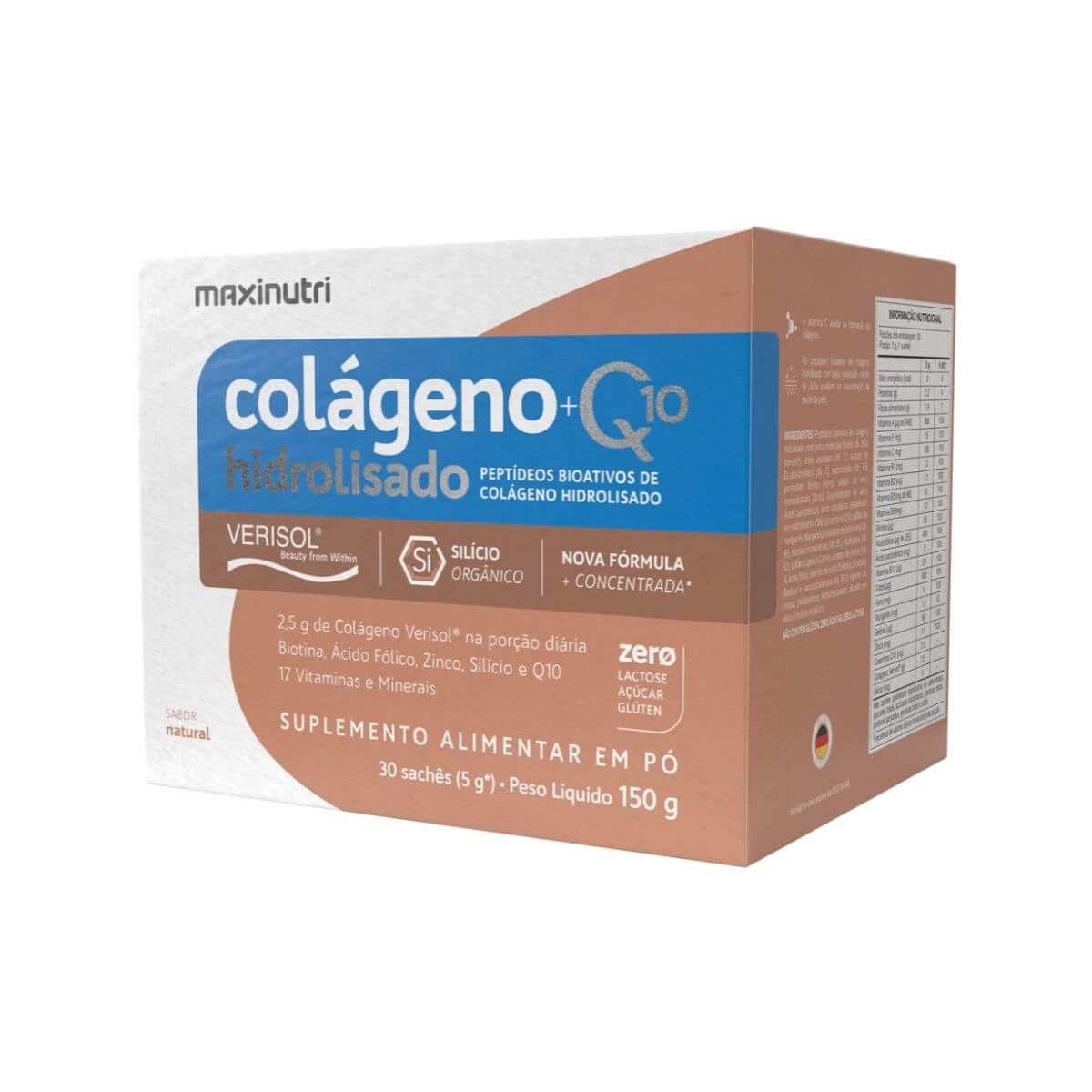 COLAGENO VERISOL + Q10 NATURAL 30SACHES 5G - MAXINUTRI — Maxinutri | Farmácia Resyla