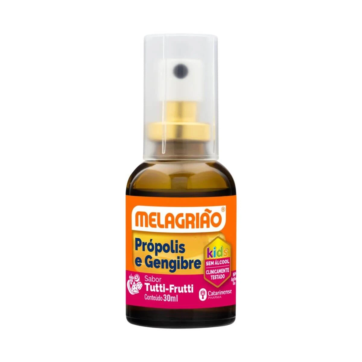 MELAGRIÃO PRÓPOLIS E GENGIBRE SPRAY SABOR TUTTI FRUTTI 30ML - CATARINENSE — Catarinense | Farmácia Resyla