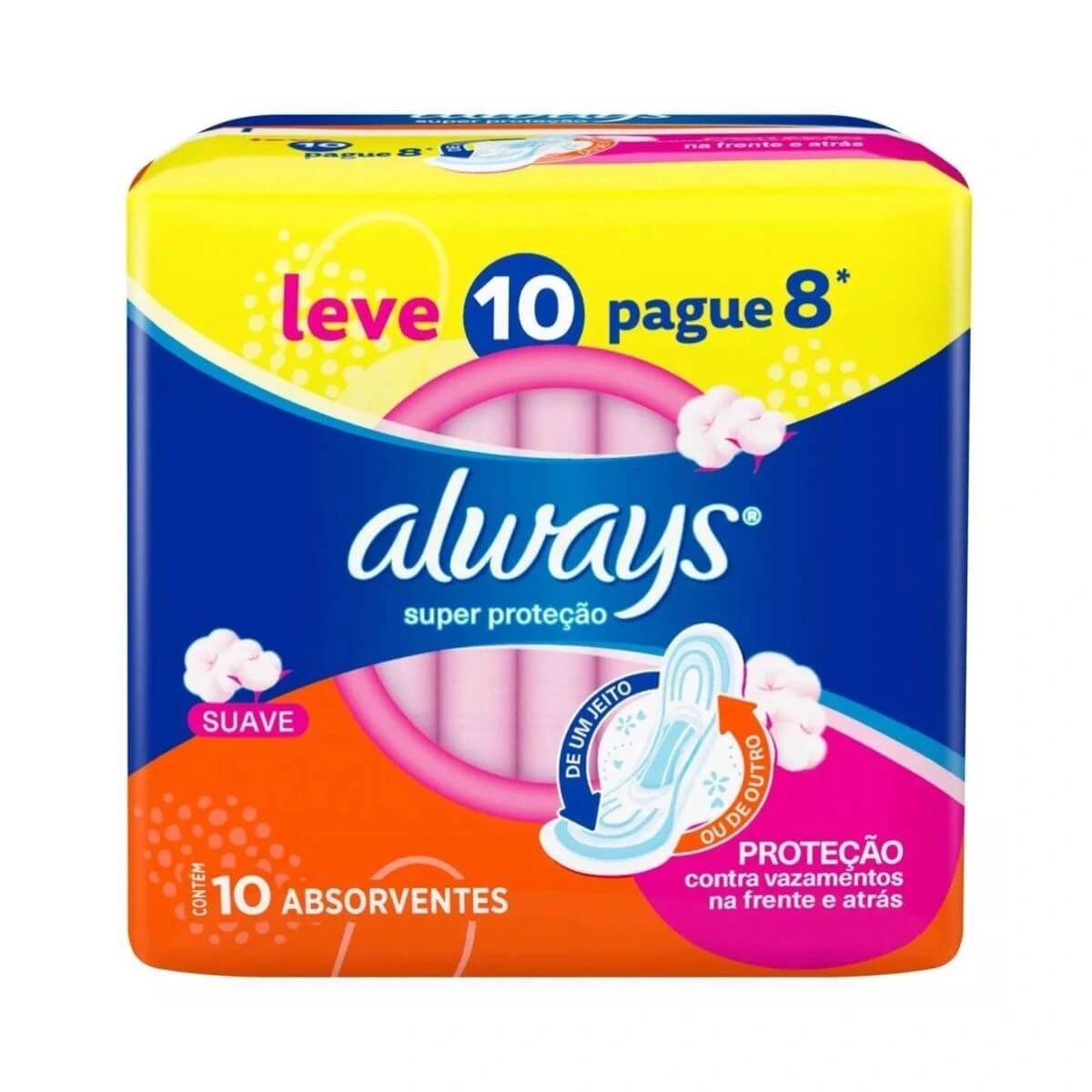 ABSORVENTE ALWAYS BÁSICO SUAVE P C/ ABAS LV10 PG8 — Always | Farmácia Resyla
