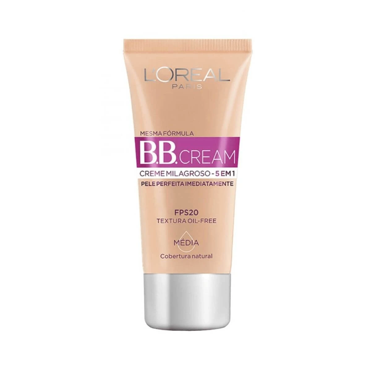 BASE BB CREAM L'ORÉAL PARIS DERMO EXPERTISE 5 EM 1 FPS20 COR MÉDIA 30ML — L'Oréal Paris | Farmácia Resyla