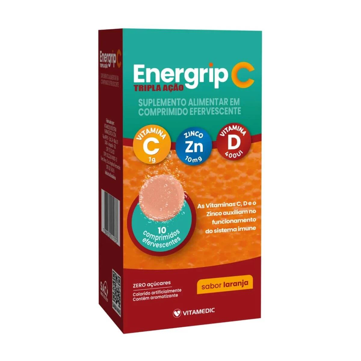 ENERGRIP C TRIPLA AÇÃO 10CP EFERV - VITAMEDIC — Vitamedic | Farmácia Resyla