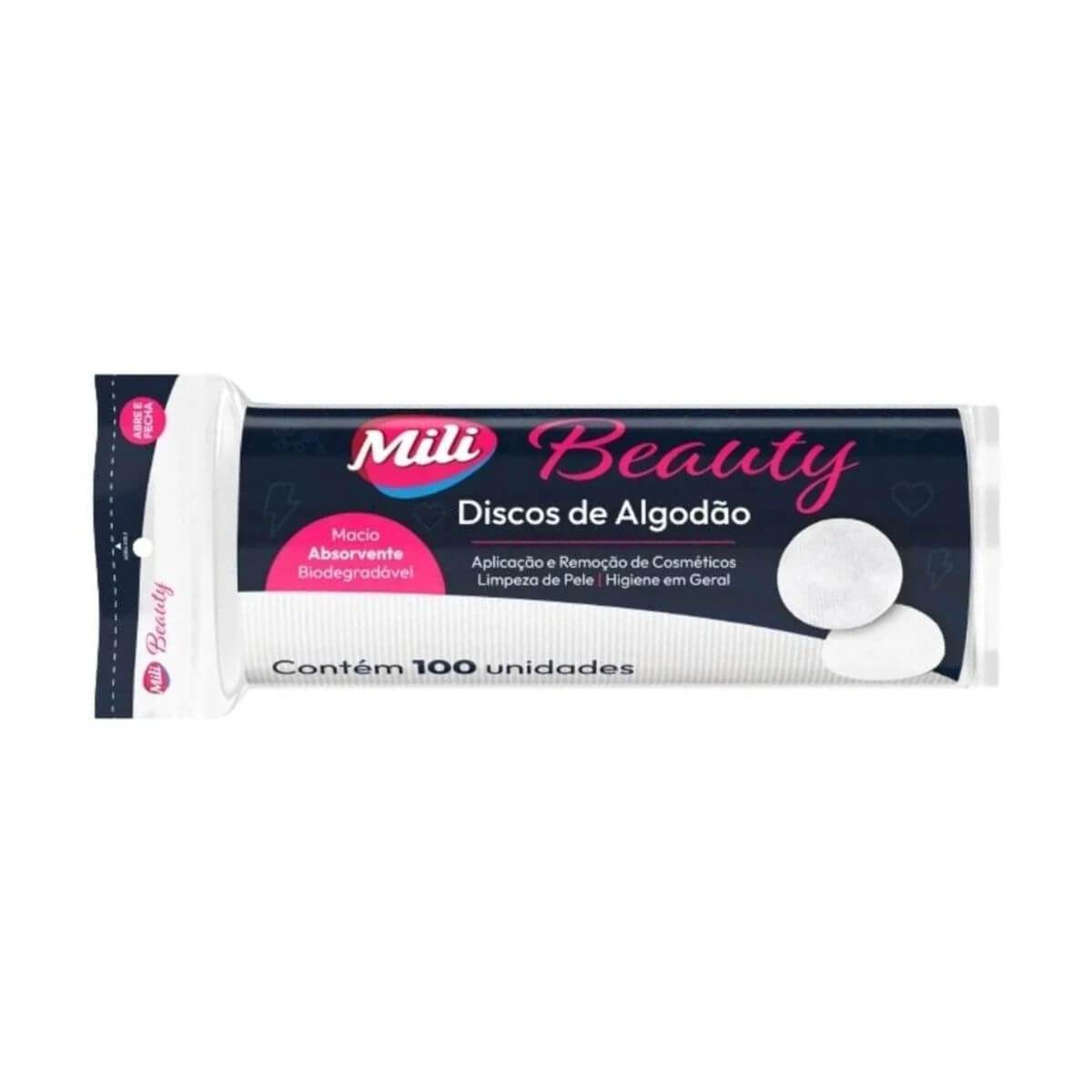ALGODÃO EM DISCO MILI BEAUTY 100UN — Mili | Farmácia Resyla