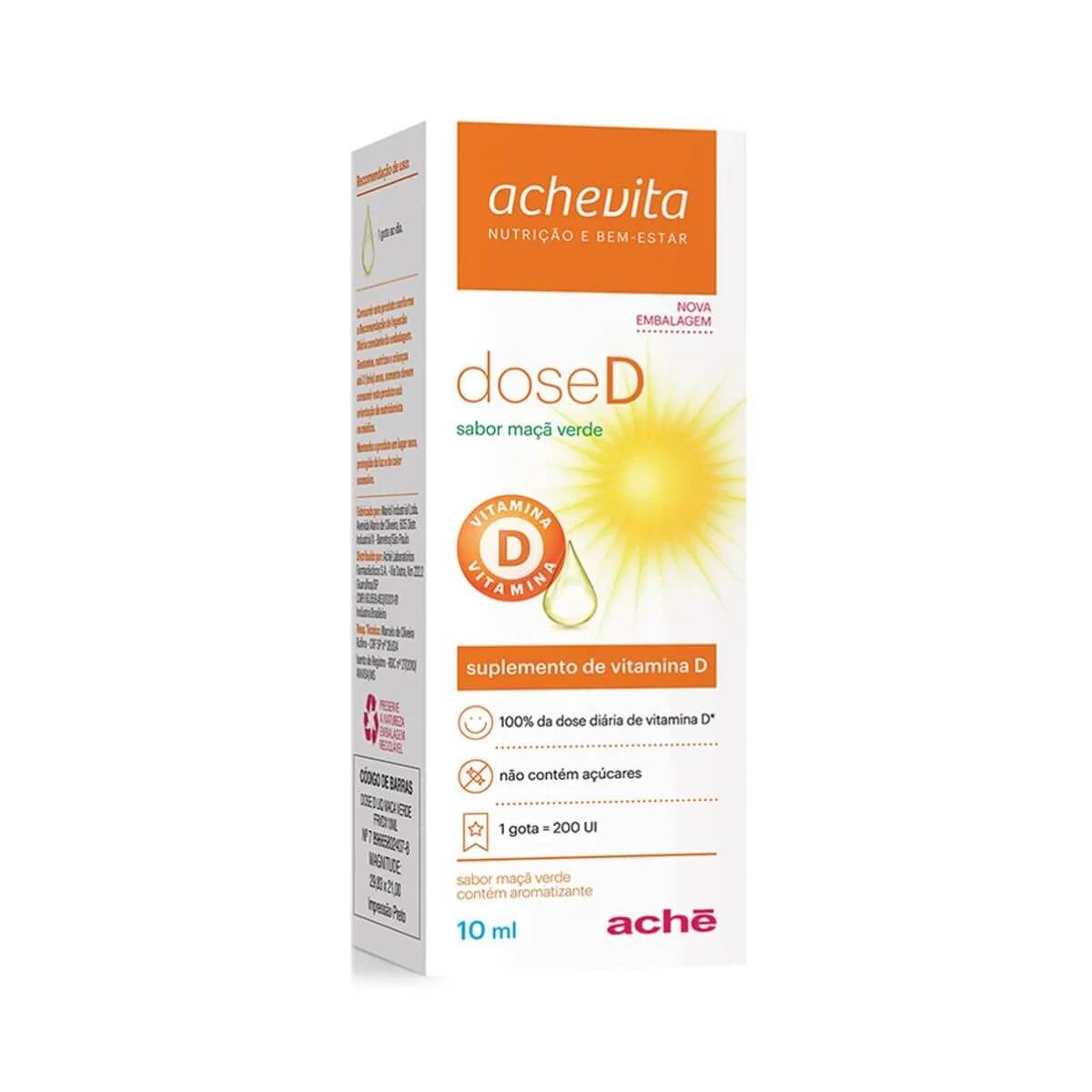 DOSE D VITAMINA D 200UI 10ML - ACHE — Ache | Farmácia Resyla