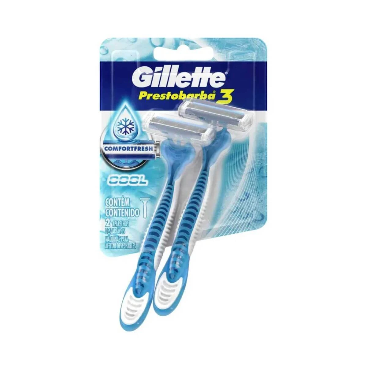 APARELHO DE BARBEAR GILLETTE PRESTOBARBA 3 COOL 2UN — | Farmácia Resyla
