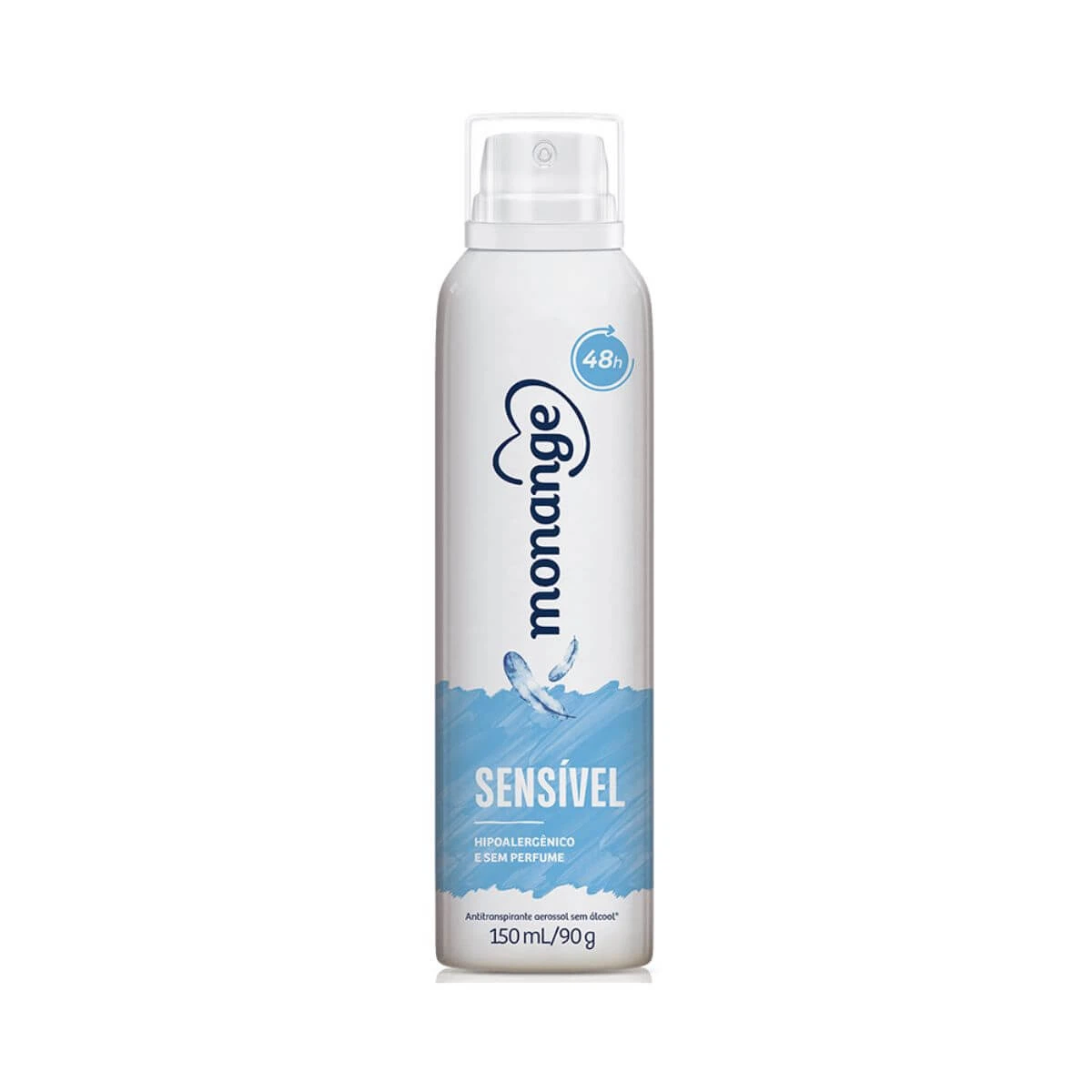 DESODORANTE ANTITRANSPIRANTE AEROSOL MONANGE SENSÍVEL SEM PERFUME 150ML — Monange | Farmácia Resyla