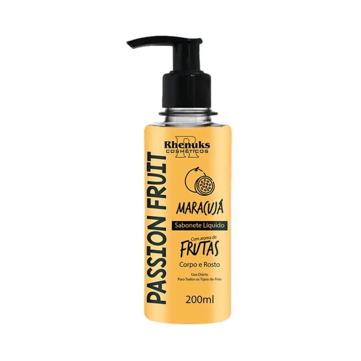 SABONETE LIQUIDO RHENUKS CORPO E ROSTO MARACUJÁ 200ML — Rhenuks | Farmácia Resyla