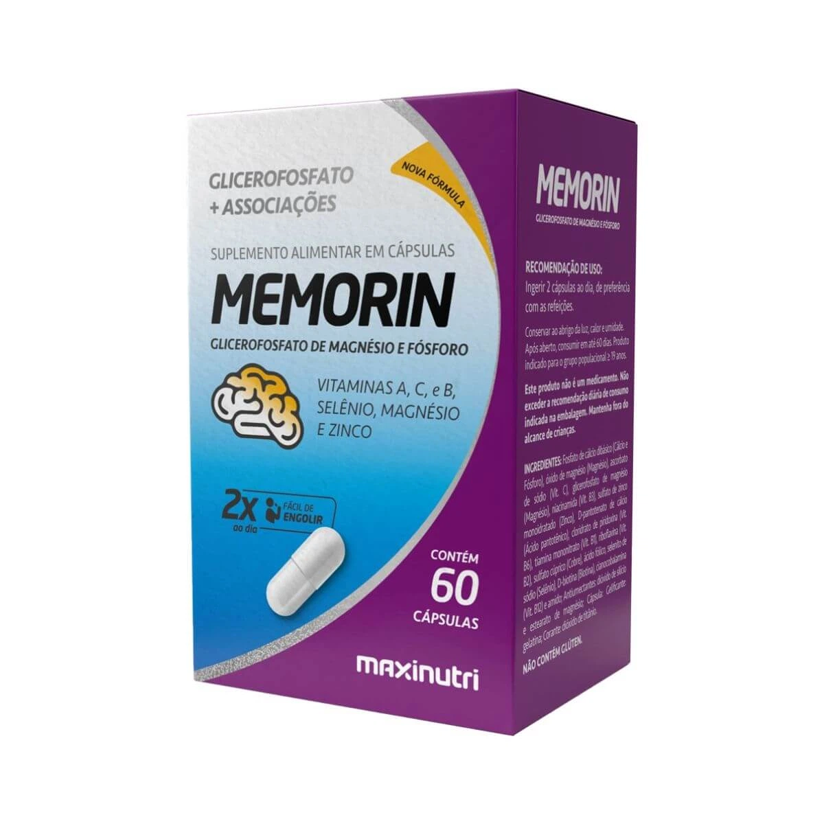 MEMORIN 60CAPS - MAXINUTRI — Maxinutri | Farmácia Resyla