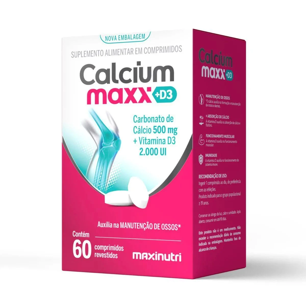 CALCIUM MAXX D3 60CP - MAXINUTRI — Maxinutri | Farmácia Resyla