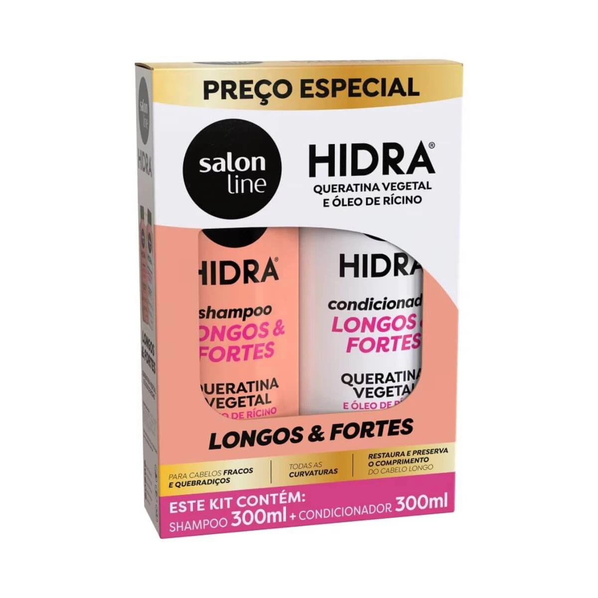 KIT SALON LINE HIDRA LONGOS E FORTES SHAMPOO 300ML + CONDICIONADOR 300ML — Salon Line | Farmácia Resyla