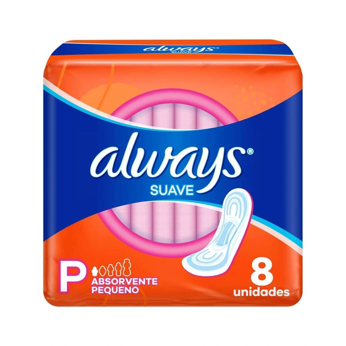 ABSORVENTE ALWAYS COBERTURA SUAVE S/ ABAS 8UN — Always | Farmácia Resyla