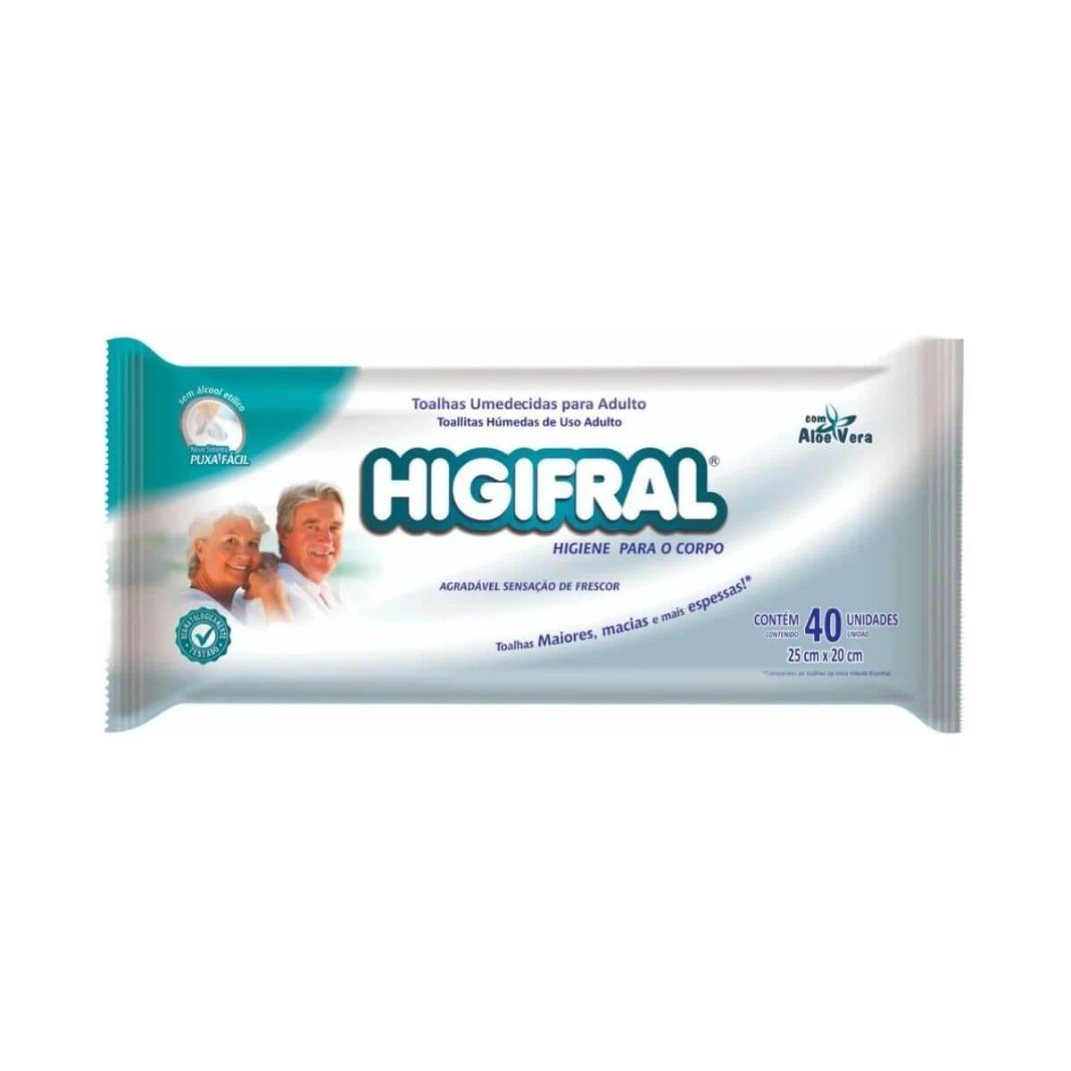 TOALHA UMEDECIDA HIGIFRAL C/40UN — Higifral | Farmácia Resyla