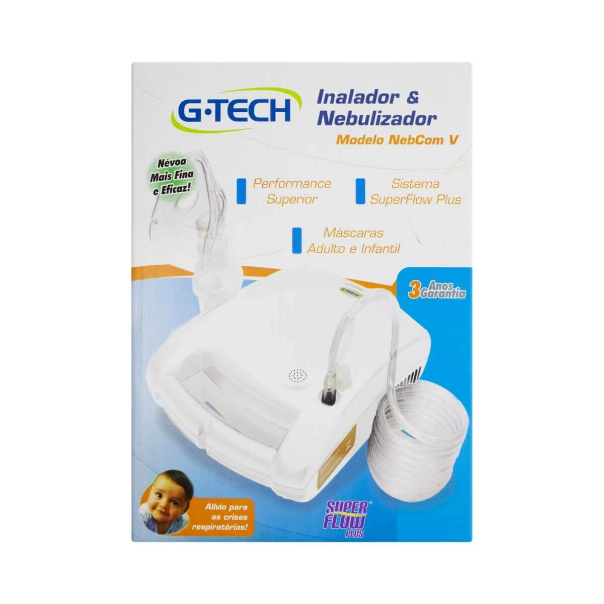 APARELHO DE INALAÇÃO G-TECH NEBCOM V BRANCO — G-TECH | Farmácia Resyla