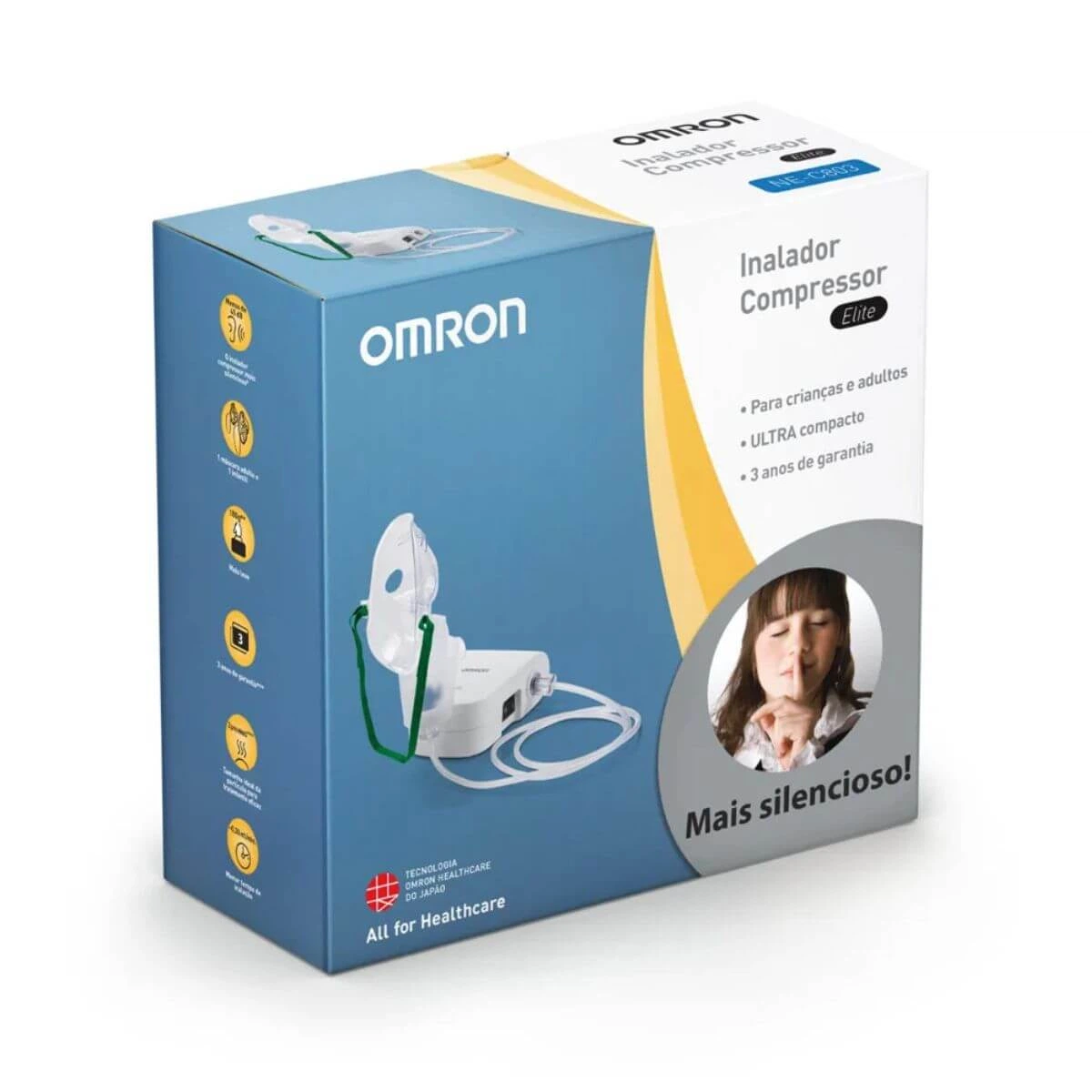 INALADOR COMPRESSOR OMRON PORTÁTIL ELITE NE-C803 — OMRON | Farmácia Resyla