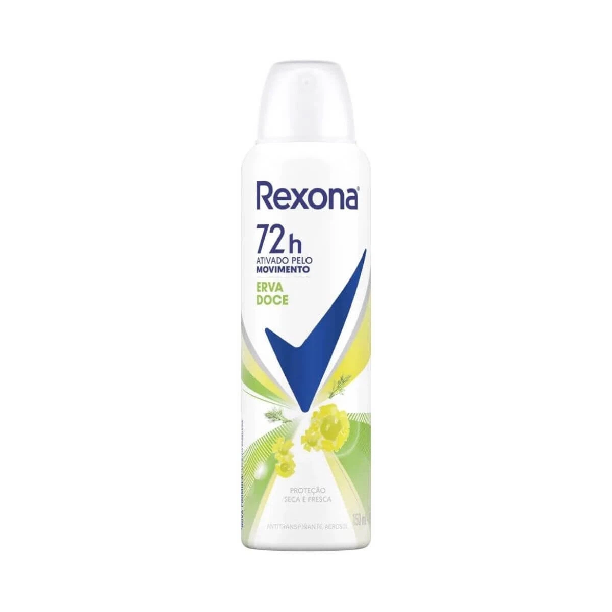 DESODORANTE ANTITRANSPIRANTE AEROSOL REXONA ERVA DOCE FEMININO 150ML — Rexona | Farmácia Resyla