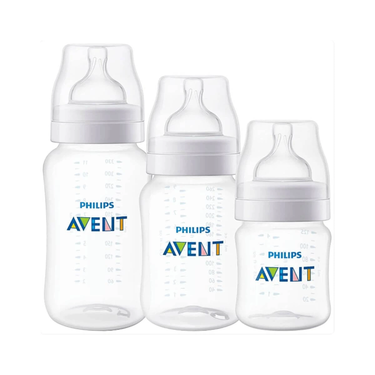 KIT MAMADEIRA AVENT ANTI COLIC 3.0 TRANSPARENTE 3UN — Avent | Farmácia Resyla