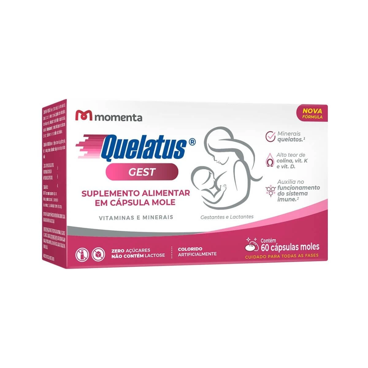 QUELATUS GEST POLIVITAMÍNICO PARA GESTANTES 60 CP - MOMENTA — Momenta | Farmácia Resyla