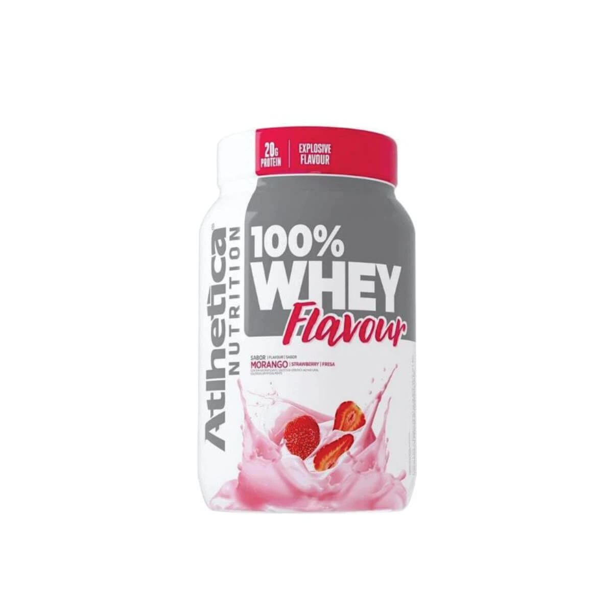 WHEY 100% FLAVOUR ATLHETICA MORANGO 900G — Atlhetica Nutrition | Farmácia Resyla