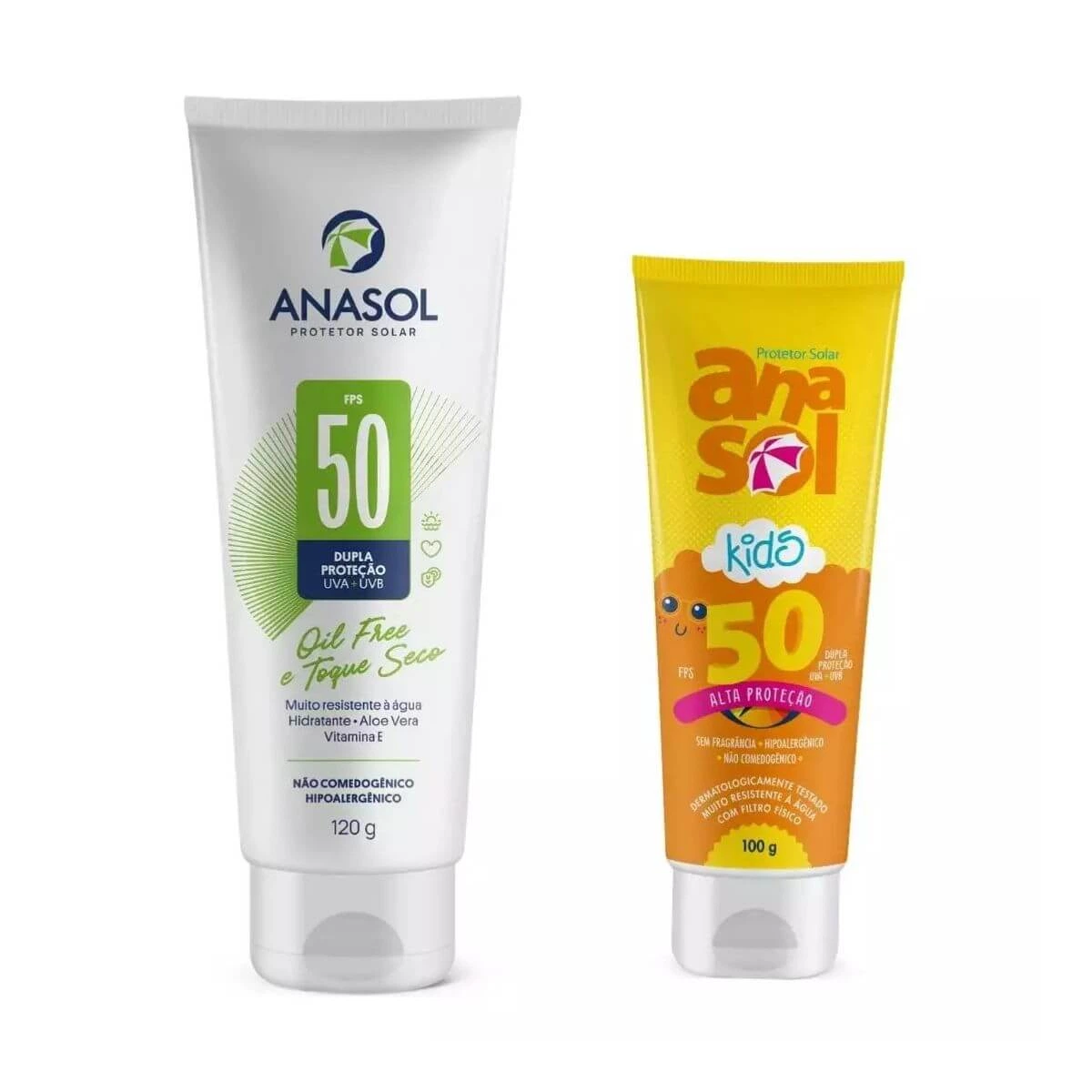 KIT PROTETOR SOLAR CORPORAL ANASOL FPS50 120G + KIDS FP50 100G — Anasol | Farmácia Resyla