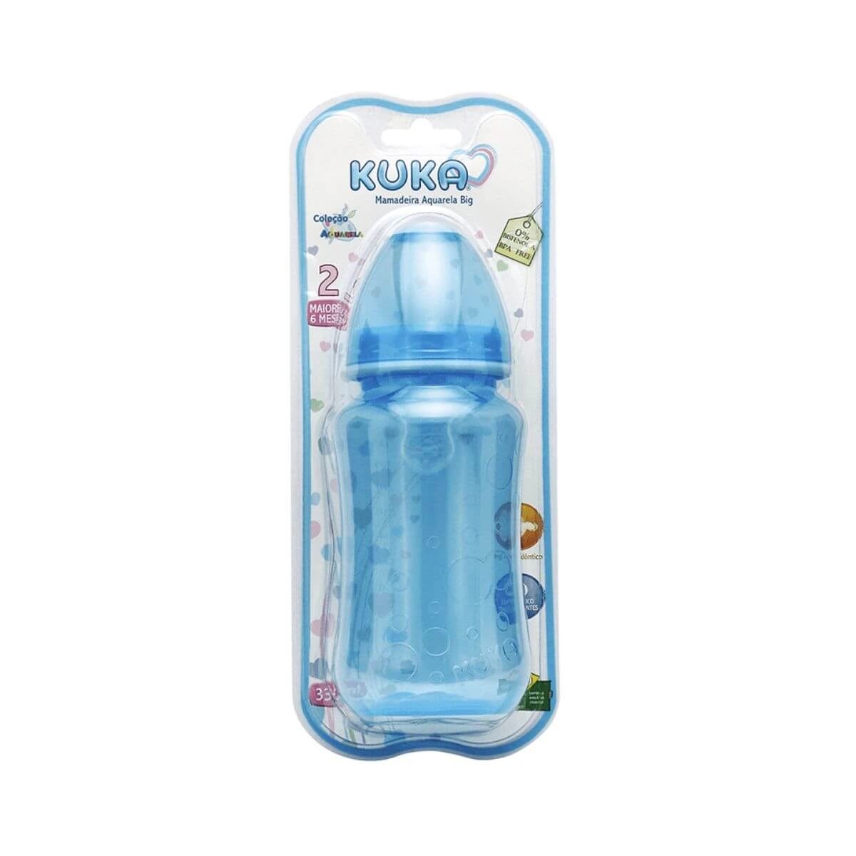 MAMADEIRA KUKA AQUARELA BIG ORTO AZUL Nº2 330ML — Kuka | Farmácia Resyla