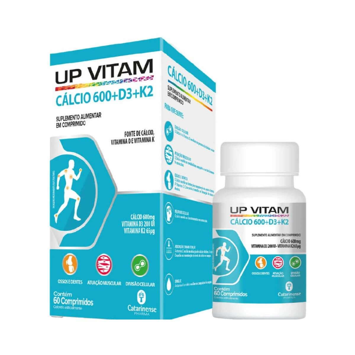 UP VITAM CÁLCIO 600MG D+K 60 CP - CATARINENSE — Catarinense | Farmácia Resyla