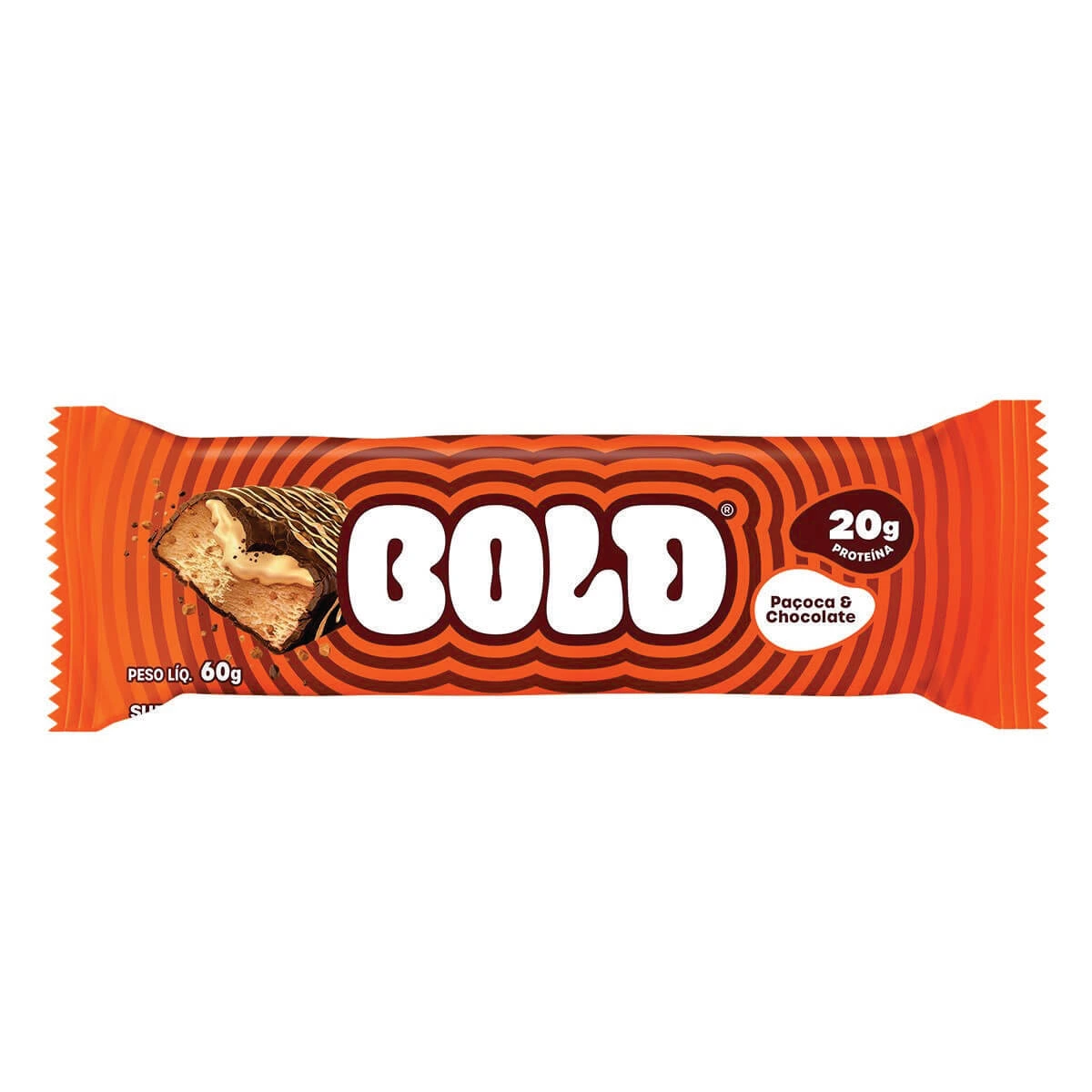 BARRA DE PROTEÍNA BOLD PAÇOCA E CHOCOLATE 60G — Bold Snacks | Farmácia Resyla