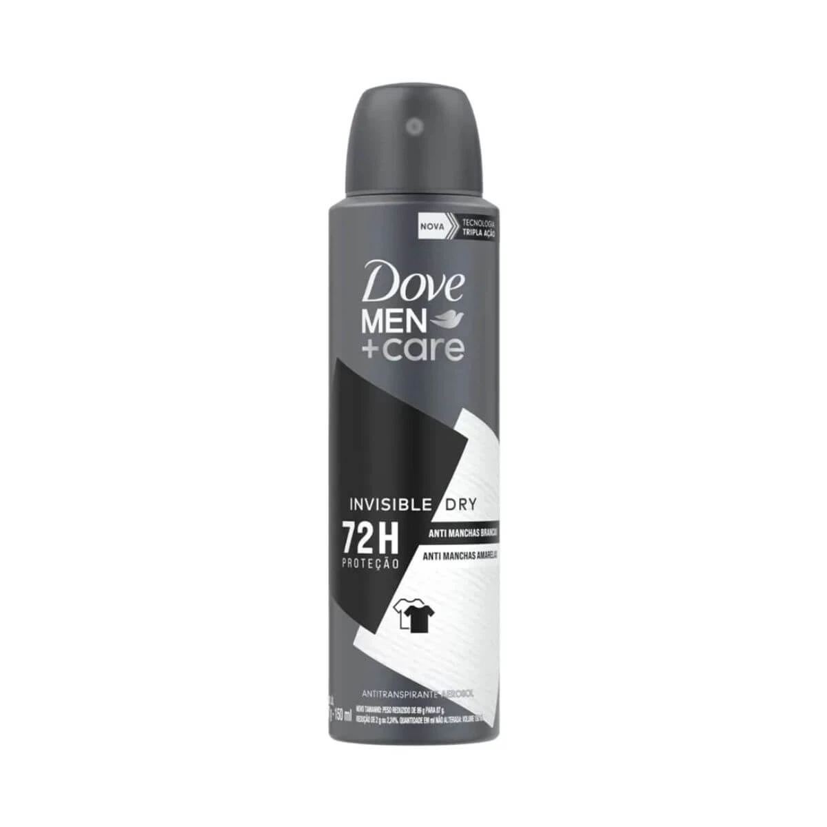 DESODORANTE ANTITRANSPIRANTE AEROSOL DOVE MEN + CARE INVISIBLE DRY MASCULINO 150ML — Dove | Farmácia Resyla