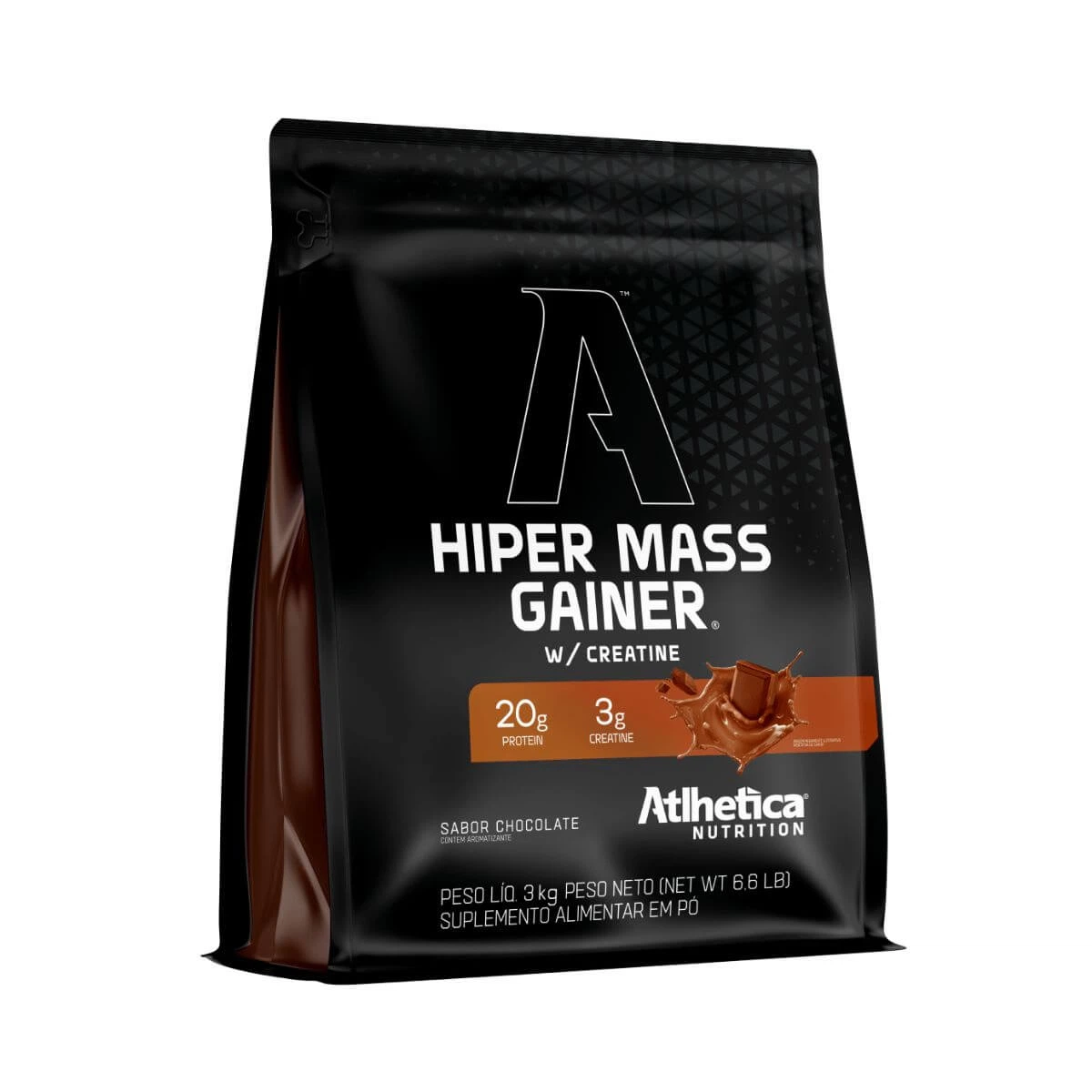 HIPERCALÓRICO HIPER MASS GAINER COM CREATINA ATLHETICA SABOR CHOCOLATE 3KG — Atlhetica Nutrition | Farmácia Resyla