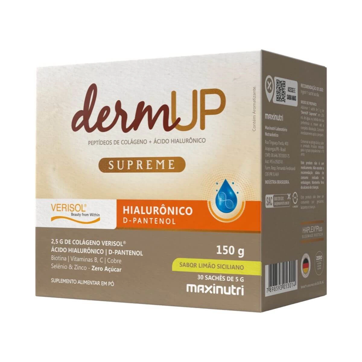 COLAGENO DERMUP SUPREME LIMÃO 30 SACHÊS - MAXINUTRI — Maxinutri | Farmácia Resyla