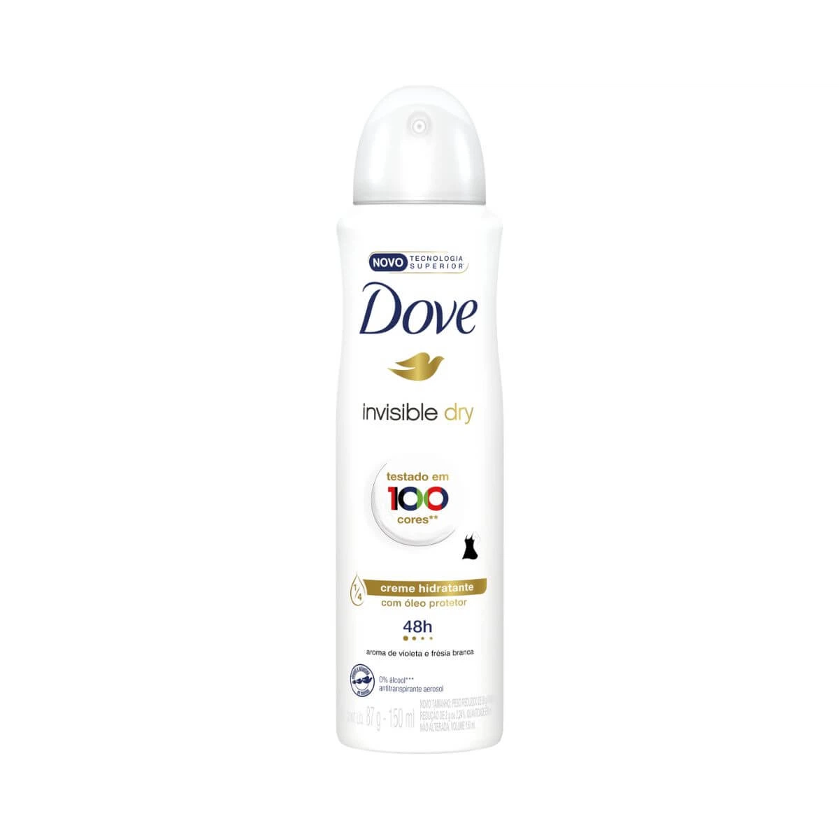 DESODORANTE ANTITRANSPIRANTE AEROSOL DOVE INVISIBLE DRY FEMININO 150ML — Dove | Farmácia Resyla