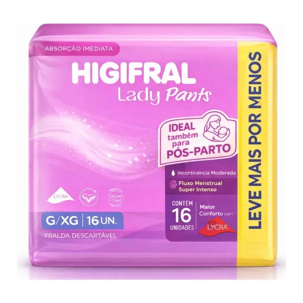 FRALDA GERIATRICA HIGIFRAL PANTS LADY G/XG 16UN — Higifral | Farmácia Resyla