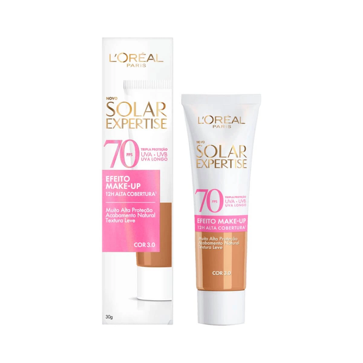 PROTETOR SOLAR FACIAL L'ORÉAL EXPERTISE SOLAR EFEITO MAKE-UP FPS70 COR 3.0 30G — L'Oréal Paris | Farmácia Resyla