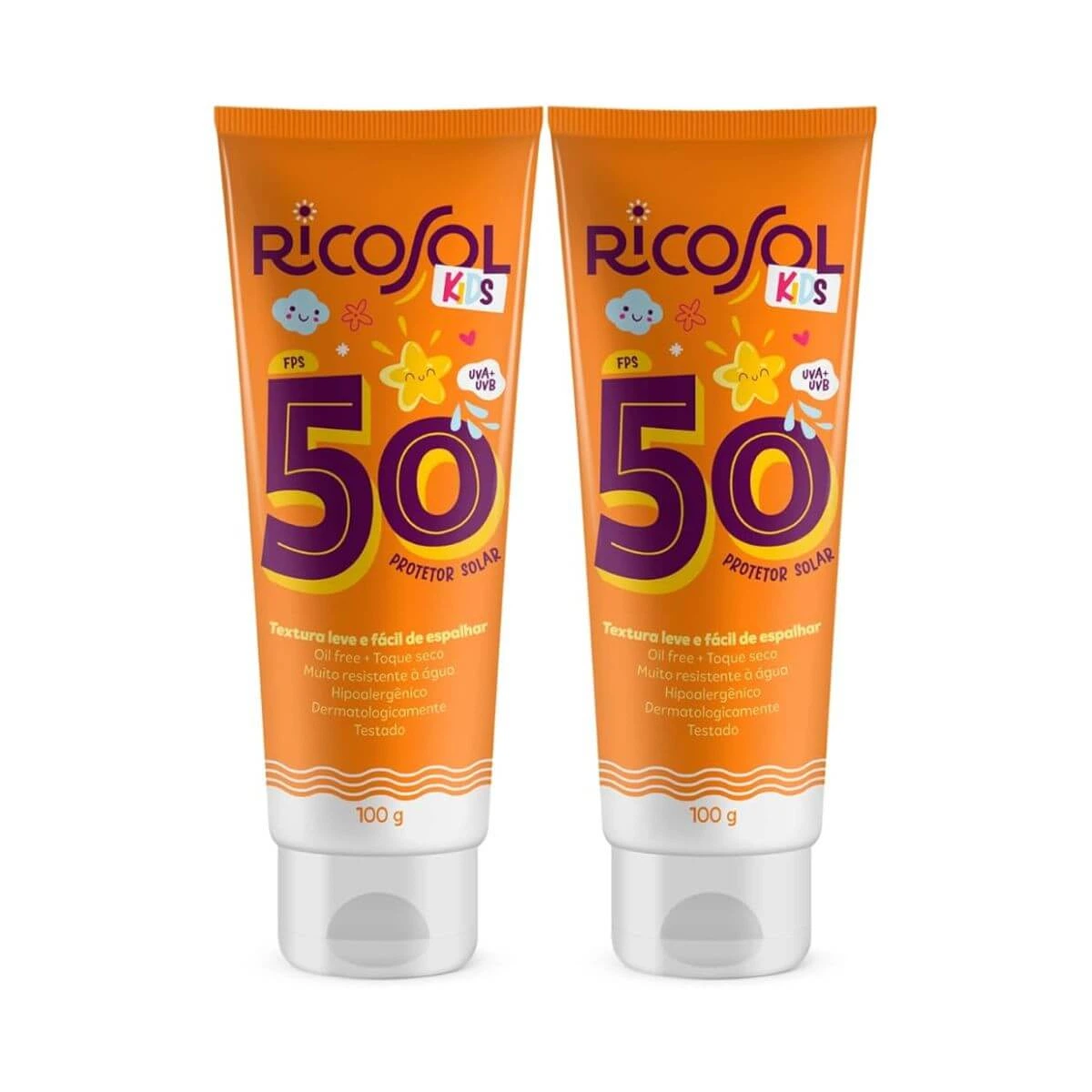 KIT 5% DE DESCONTO PROTETOR SOLAR RICOSOL KIDS FPS50 100G 2 UNIDADES — | Farmácia Resyla