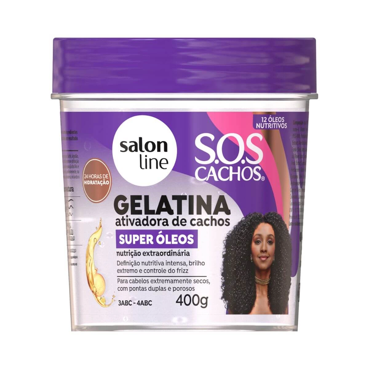 GELATINA ATIVADORA DE CACHOS SALON LINE S.O.S CACHOS SUPER ÓLEOS 400G — Salon Line | Farmácia Resyla