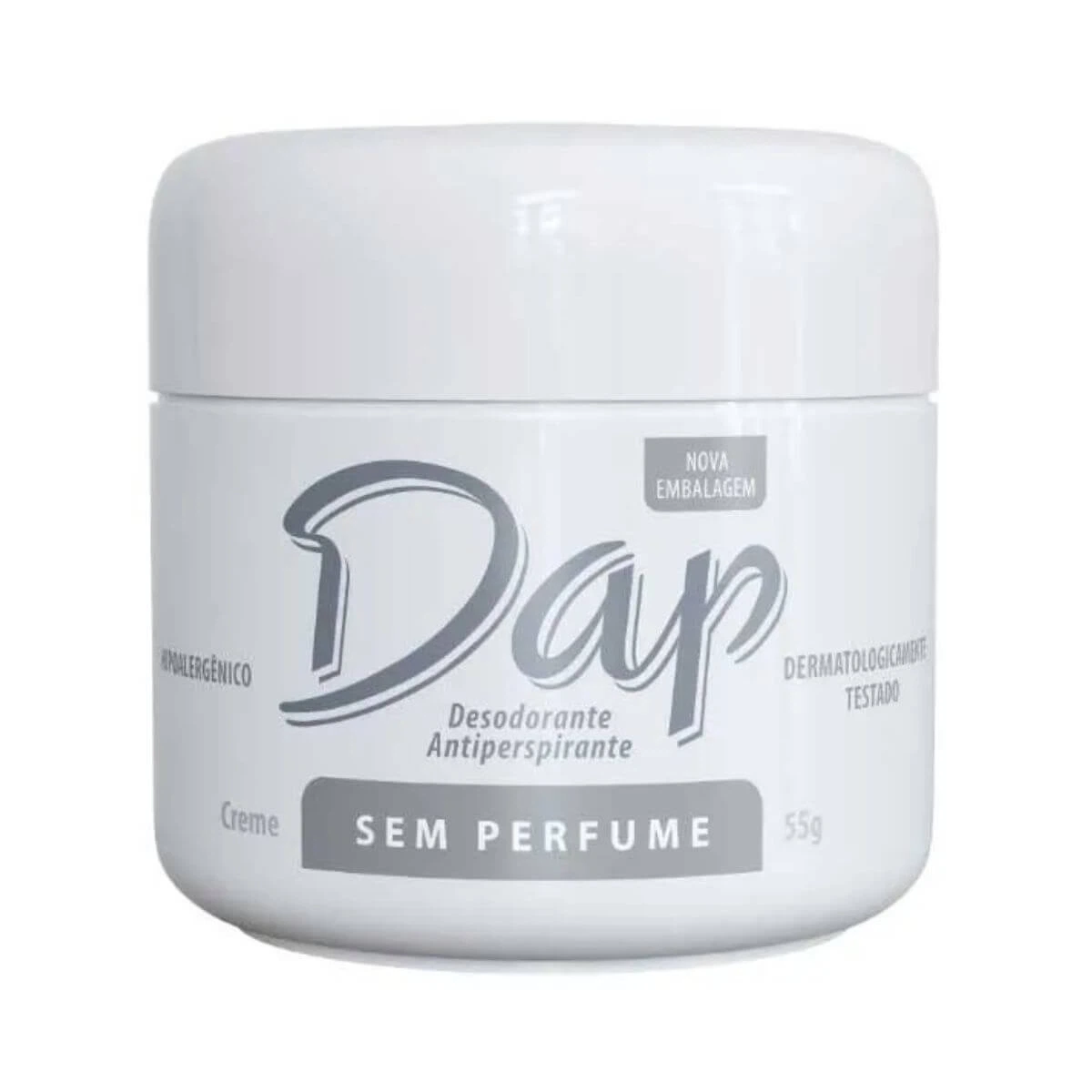 DESODORANTE ANTITRANSPIRANTE CREME DAP SEM PERFUME 55G — Dap | Farmácia Resyla