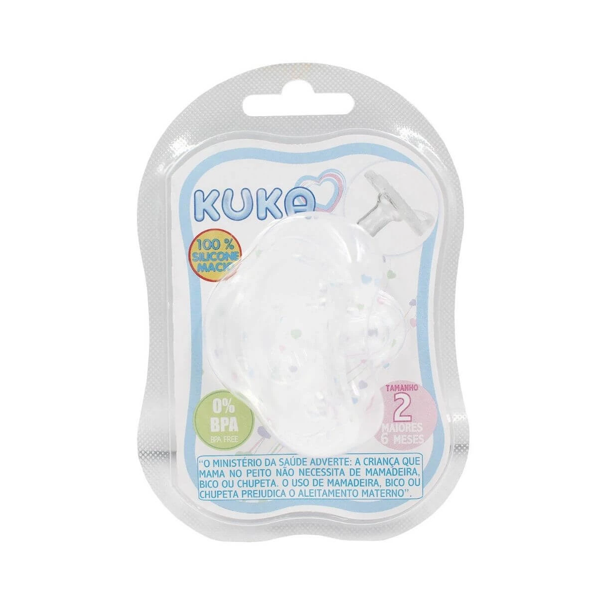 CHUPETA KUKA SOFT COMFORT Nº2 2906 BICO REDONDO SILICONE TRANSPARENTE — Kuka | Farmácia Resyla