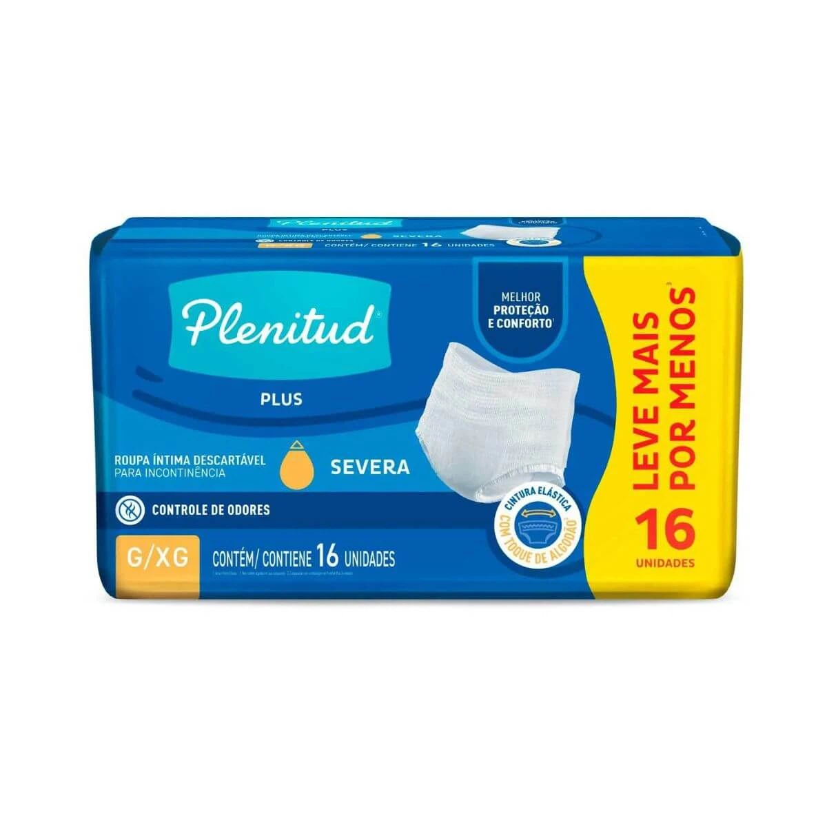 FRALDA GERIÁTRICA PLENITUD PROTECT PLUS UNISSEX G/XG C/16UN — Plenitud | Farmácia Resyla