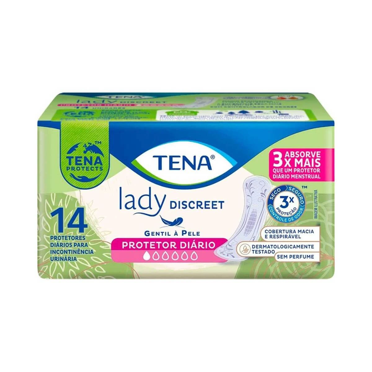 PROTETOR DIÁRIO TENA LADY DISCREET ABSORÇÃO LEVE 14UN — Tena | Farmácia Resyla