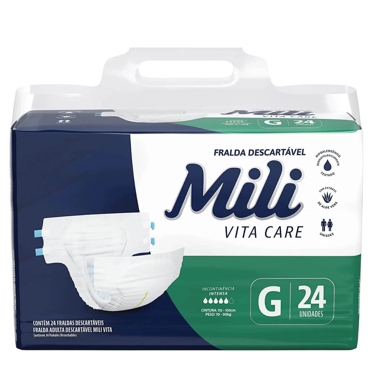 FRALDA GERIÁTRICA MILI VITA CARE MEGA G C/ 24UN — Mili | Farmácia Resyla