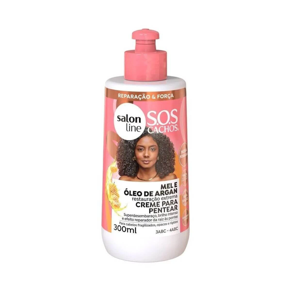 CREME DE PENTEAR SALON LINE S.O.S CACHOS MEL E ÓLEO DE ARGAN 300ML — Salon Line | Farmácia Resyla