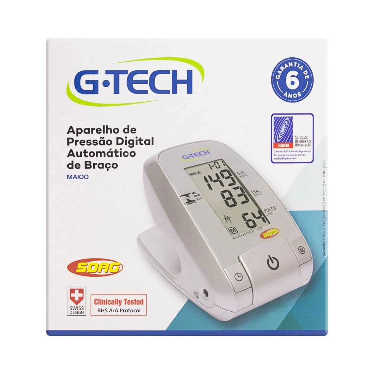 APARELHO DE PRESSÃO G-TECH DIGITAL AUTOMÁTICO DE BRAÇO MA100 — G-TECH | Farmácia Resyla