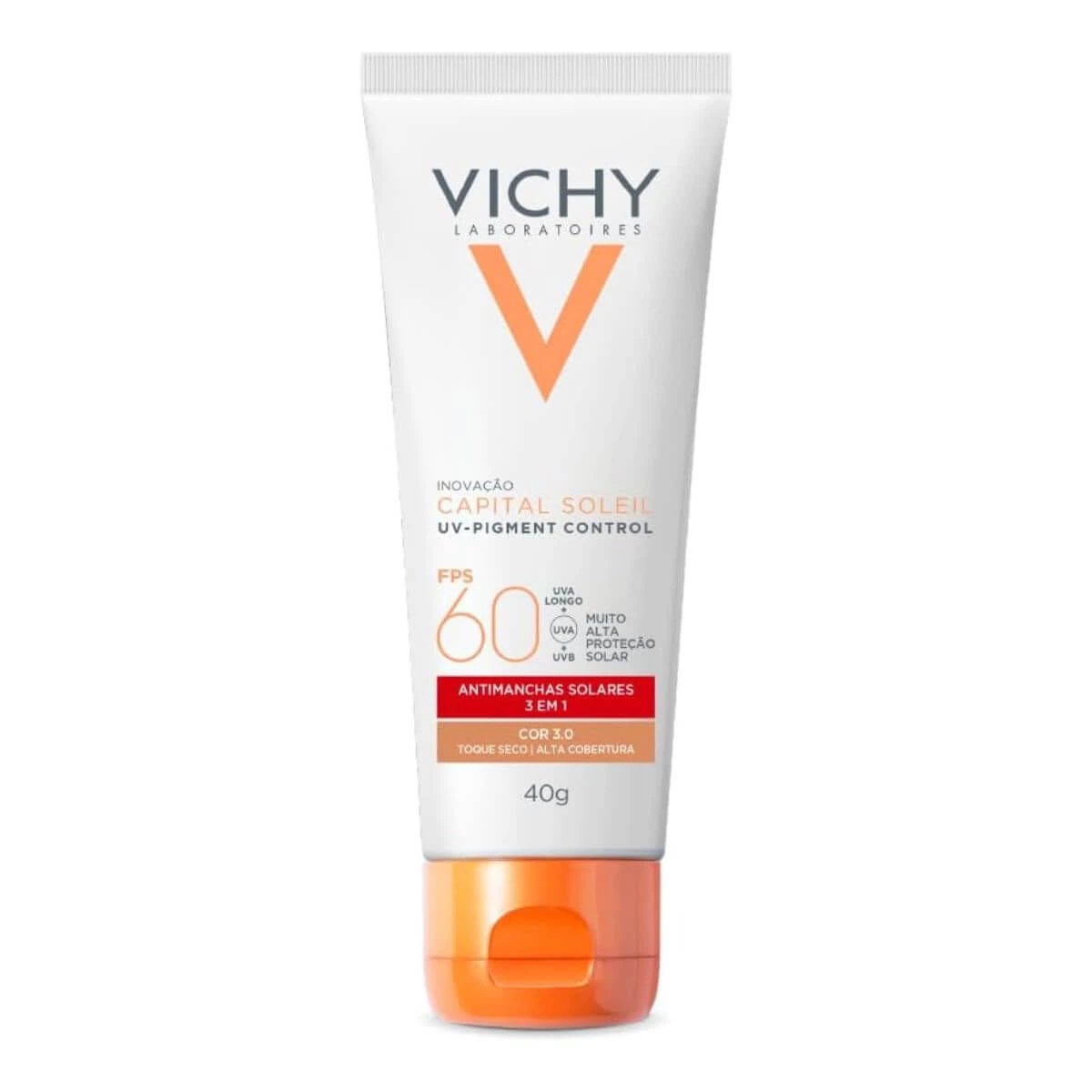 PROTETOR SOLAR VICHY UV-PIGMENT CONTROL FPS60 COR 3.0 40G — Vichy | Farmácia Resyla