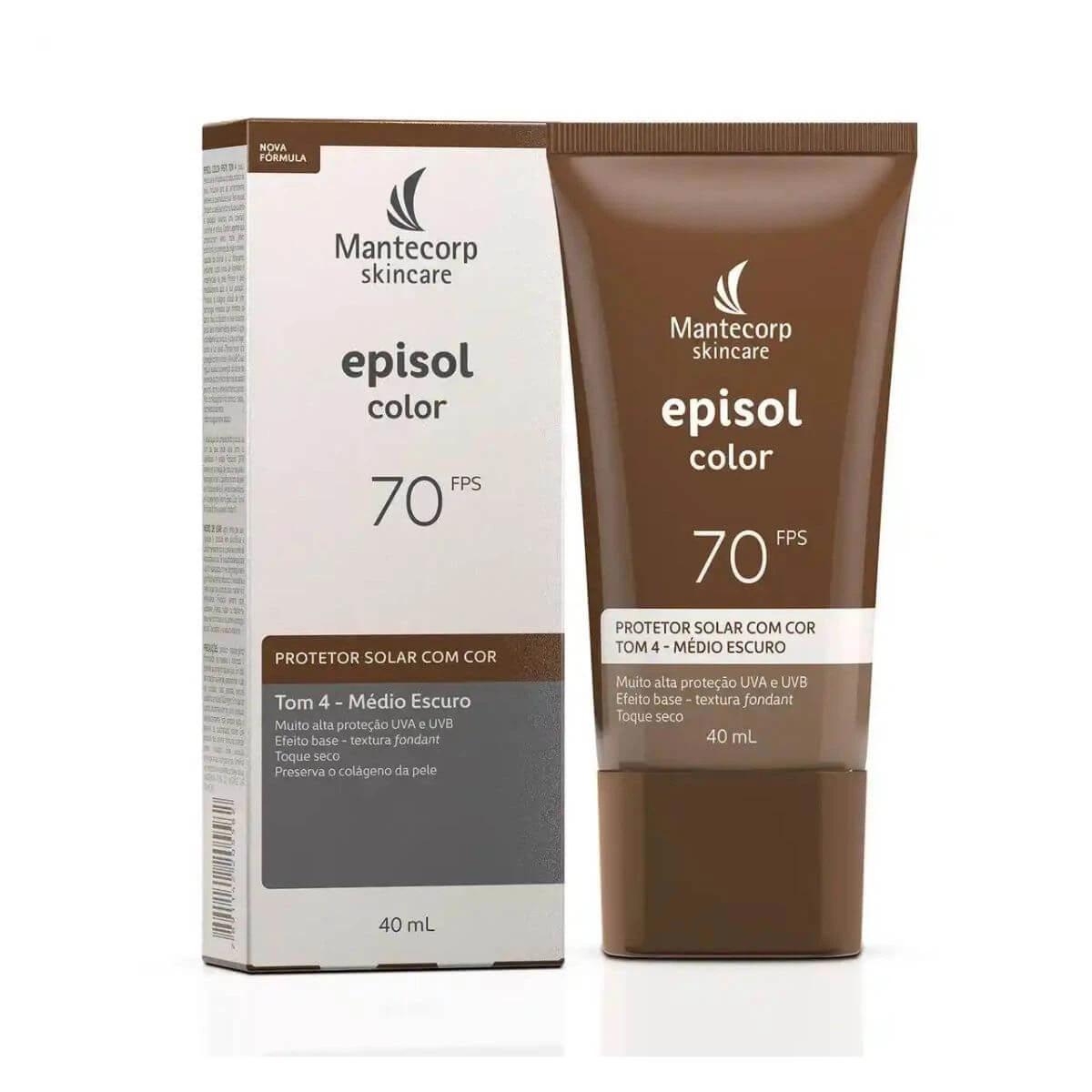 PROTETOR FACIAL EPISOL COLOR FPS70 TOM 4 MÉDIO ESCURO 40G — Mantecorp Skincare | Farmácia Resyla