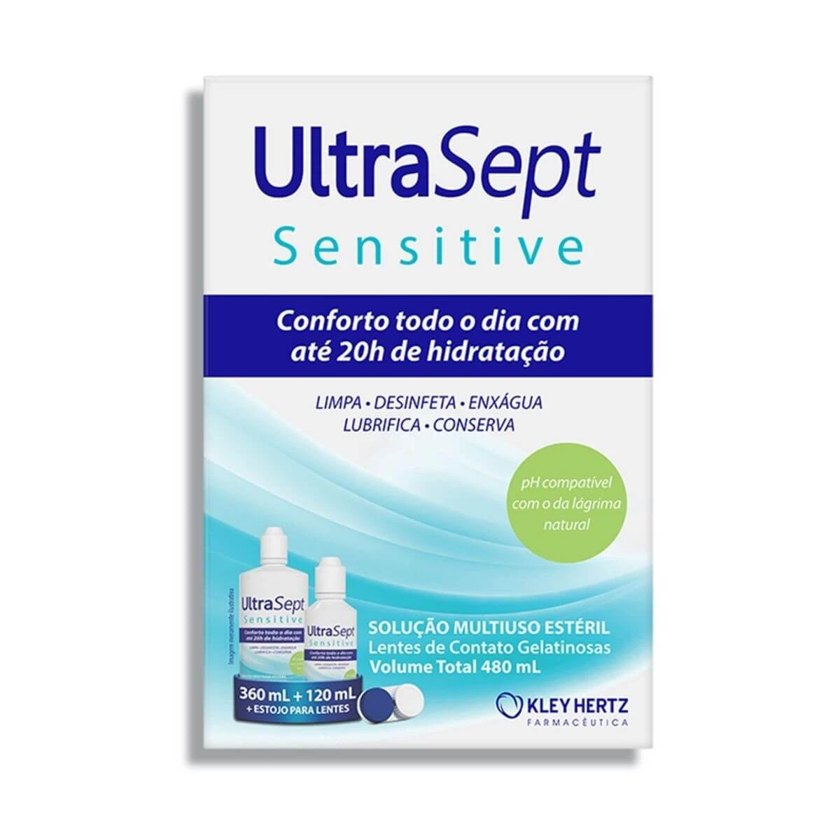KIT ULTRASEPT SENSITIVE SOLUÇÃO PARA LENTES DE CONTATO 360ML + 120ML - HERTZ — Hertz | Farmácia Resyla