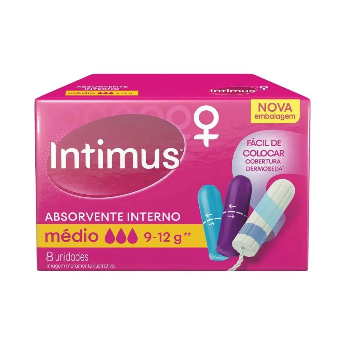 ABSORVENTE INTERNO INTIMUS MÉDIO 8UN — Intimus | Farmácia Resyla
